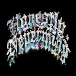 Minimal silver text on black background